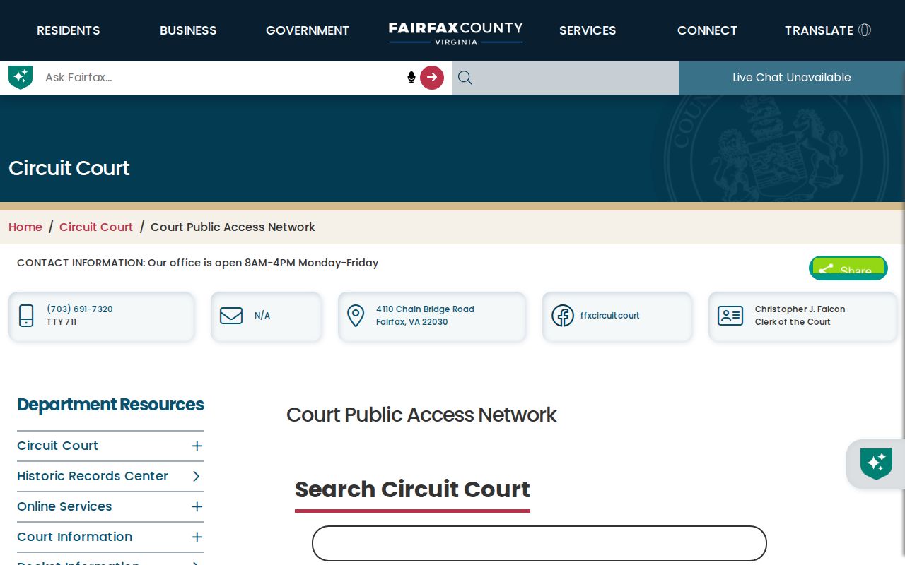 Tysons residents directory Fairfax CPAN records access page