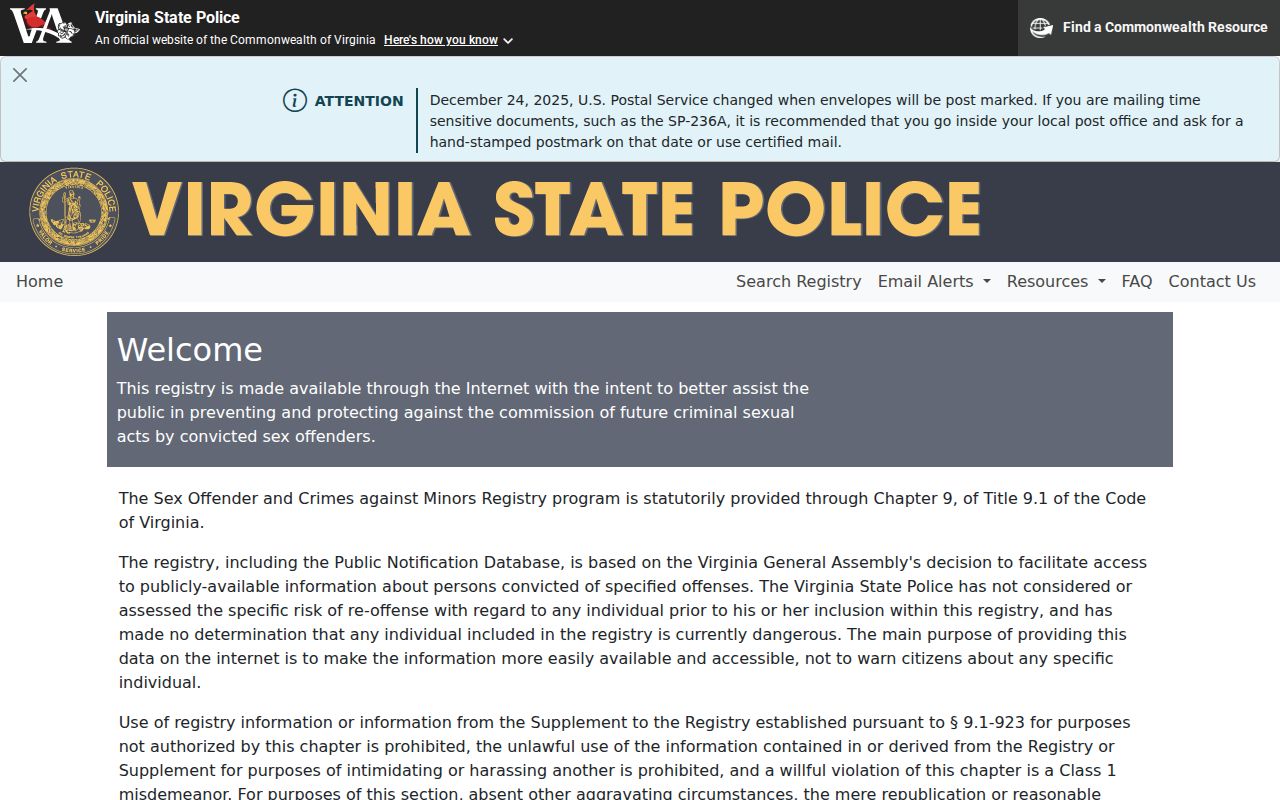 Tysons ZIP code directory Virginia registry public-use notice